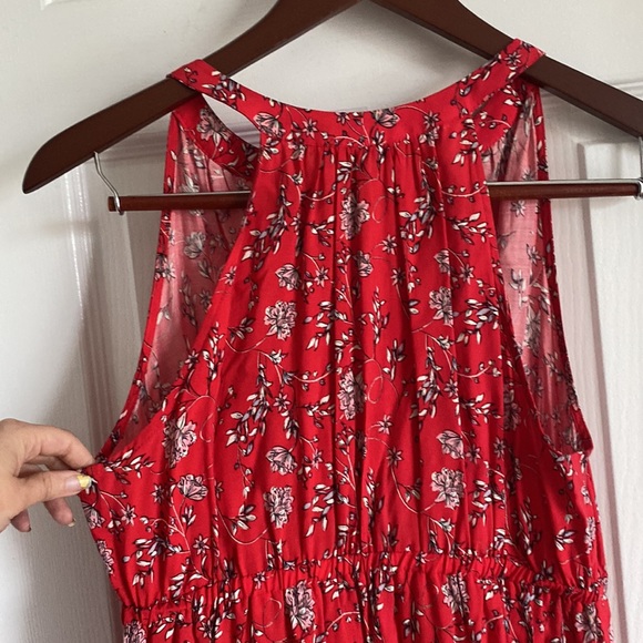 Red floral boho maxi dress - Picture 3 of 5